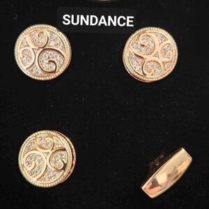 SADDLE BLANKET LINKS for Horse Show NUMBERS "SUNDANCE" rose goldtone NEW in box